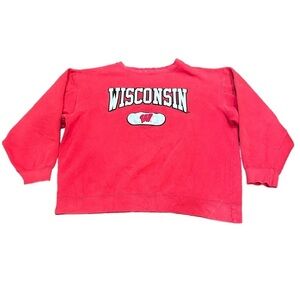 Wisconsin badgers ncaa crewneck sweatshirt embroidered football basketball sport